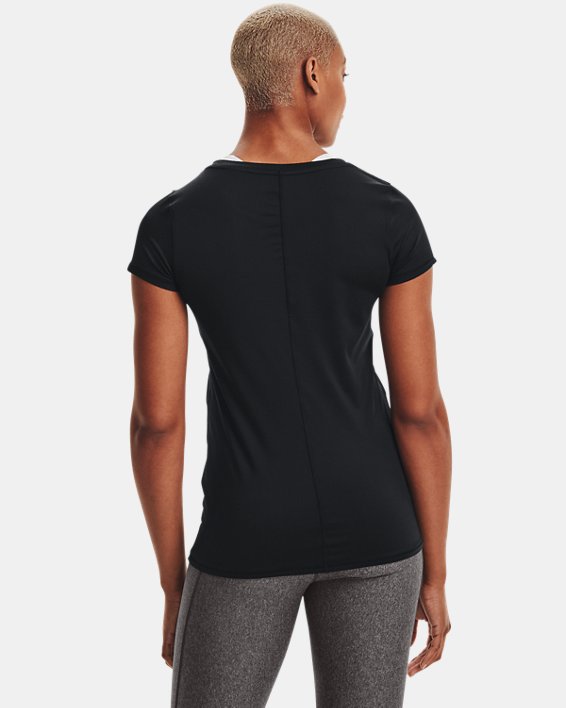 Tee-shirt à manches courtes HeatGear® Armour pour femme, Black, pdpMainDesktop image number 1